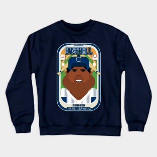 Baseball Blue Pinstripes - Rhubarb Pitchbatter - Hayes version Crewneck Sweatshirt